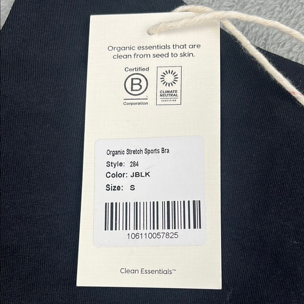 NEW MATE The Label S Organic Cotton Stretch Black Sports Bra and‎ Shorts Set - Picture 10 of 13